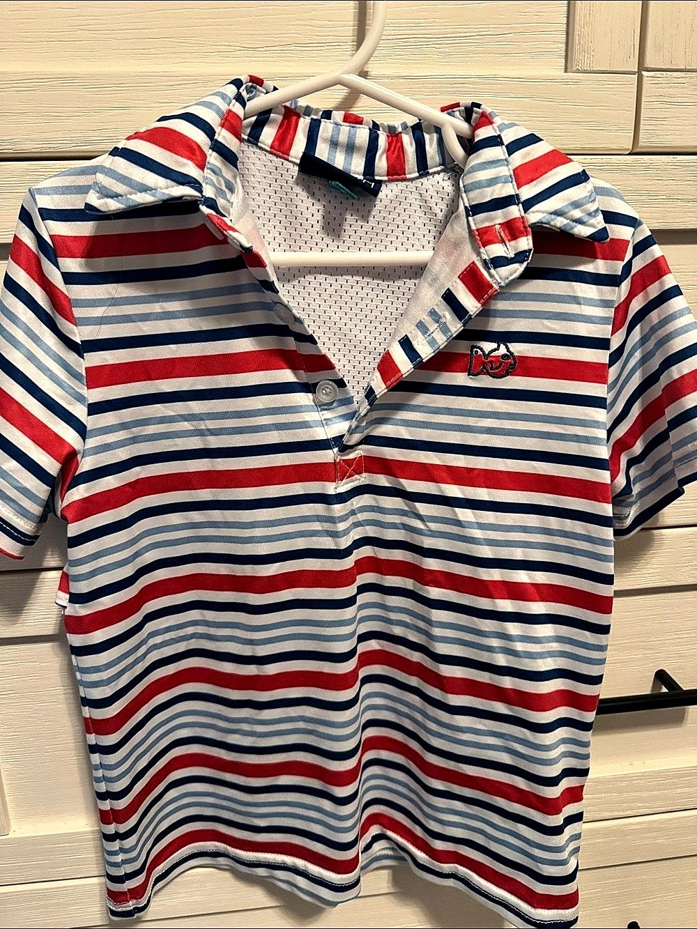 PRODOH Boys Striped Polo in Blue & Red Size 5